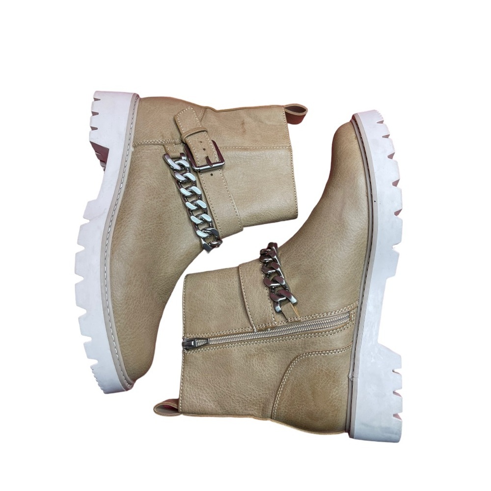 Dolce Vida Paulie Buckle & Chain Strap Biker Boots Sz 9 - Picture 2 of 7